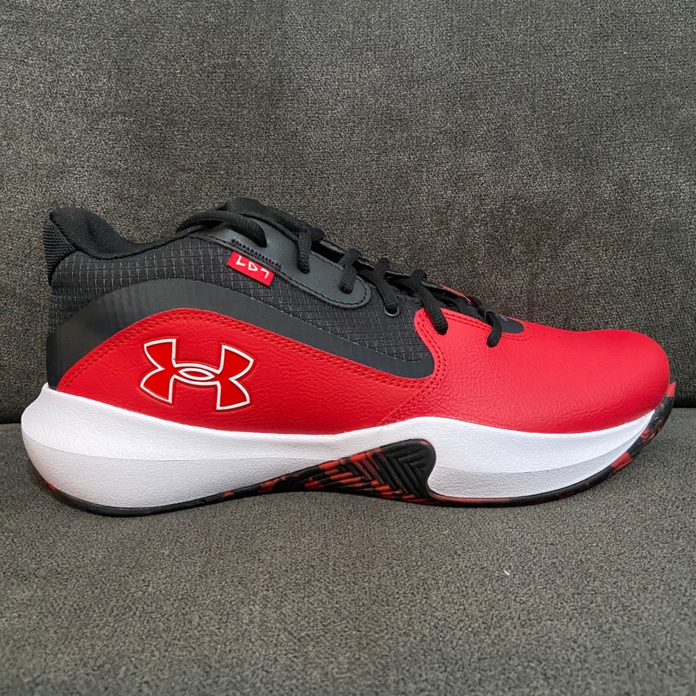 Under Armour Lockdown 7 Mens 11.5 Red Black Basketball Shoes 3028512-600 New